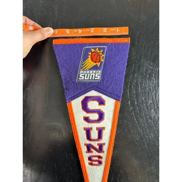 American Vtg Winning Streak- 90s Phoenix Suns- NBA Basket Mini Felt Flag- 15x6" - Picture 3 of 7